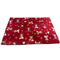 Hundedecke de Luxe Weihnachstmotiv rot Gr. L