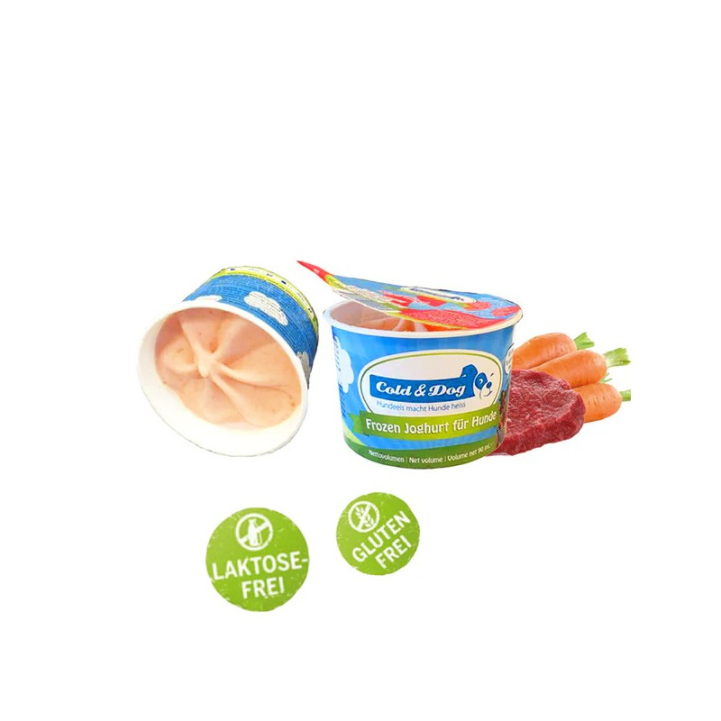 2x 90ml Eis Rind mit Karotte Cold&Dog