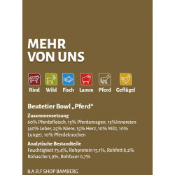 800g Beutetier Bowl Pferd BARF Aufteilung