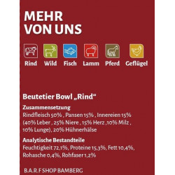 400g Beutetier Bowl Rind BARFDose